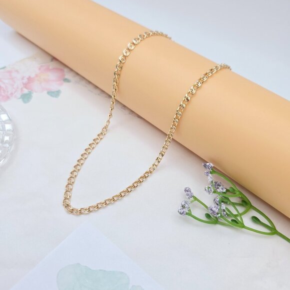 Chunky Rose Gold Chain Necklace for Women, 19.7 Inch Stylish Look, XPNL0030 - Picture 4 of 12